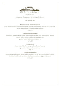 Menu du Klosterschänke Altfriedland à Neuhardenberg