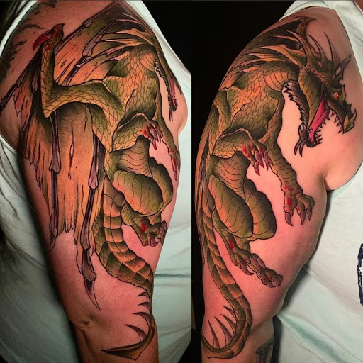 Explore nurse tattoo sleeve ideas, creative tattoo ideas in Stockbridge, available at Black Rose Tattoo Collective