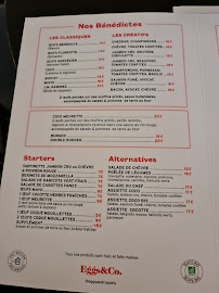 Restaurant Eggs&Co. à Paris (le menu)