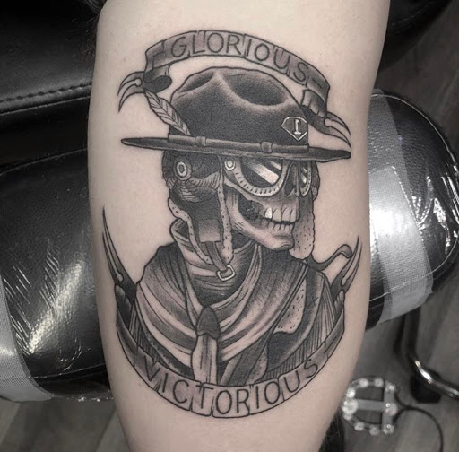 Explore stomach tattoo ideas for men, creative tattoo ideas in Savannah, available at Tramp Art Studios