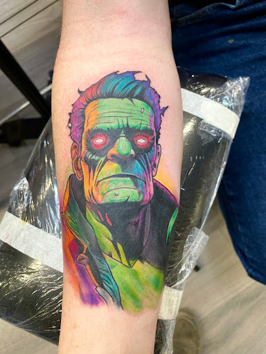 Explore firefighter sleeve tattoo ideas, creative tattoo ideas in Shreveport, available at Ghostfire Tattoo and Piercing