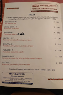 Pizzeria Scacciafame à Piacenza (le menu)
