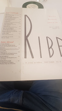 Restaurant Chez Ribe à Paris menu