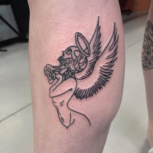 Explore skateboard tattoo ideas, creative tattoo ideas in Cincinnati, available at Opal Moon Tattoo