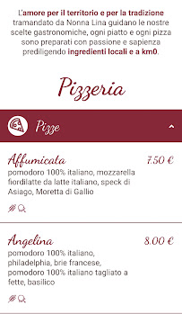 Menu / carte de Pizzeria Locanda alla Stella S.a.s. à Camporovere