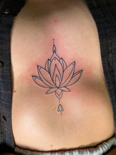 Explore dog outline tattoo ideas, creative tattoo ideas in Ozark, available at ChrisPeckTattoos