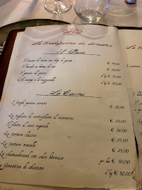 Menu du Osteria del Fico Vecchio à Grottaferrata