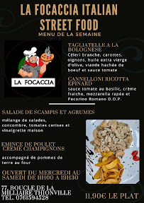 Menu du La Focaccia Italian Street Food à Thionville