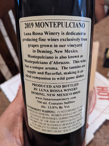 Pizza Restaurant «Luna Rossa Winery & Pizzeria», reviews and photos, 1321 Avenida de Mesilla, Las Cruces, NM 88005, USA