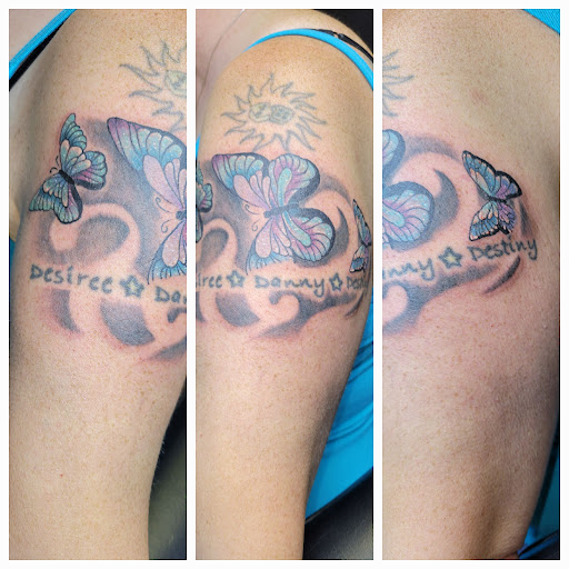 Explore curious george tattoo ideas, creative tattoo ideas in Angola, available at Hoodlum Ink