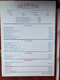 Menu / carte de Chez Albert à Biarritz