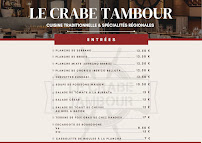 Menu / carte de Le Crabe Tambour à Biarritz