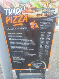 Menu / carte de Tradi'Pizza à La Barre-de-Monts