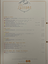 Restaurant Chez Juliane à Tignes (le menu)