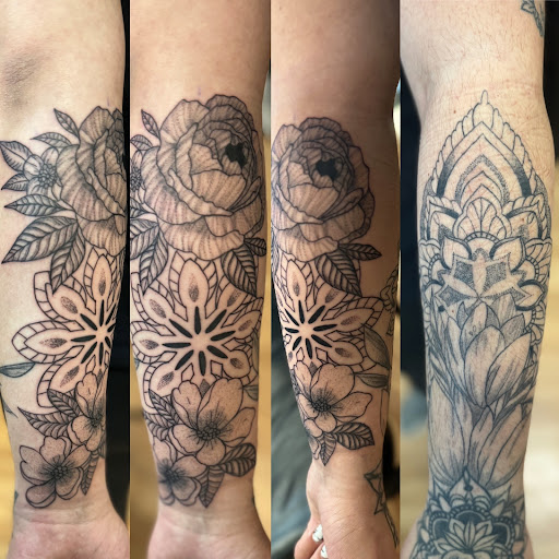Explore man tattoo sleeve ideas, creative tattoo ideas in Wheeling, available at SPFX Tattoo