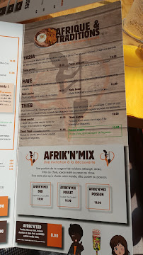 Afrik'N'Fusion à Cergy menu