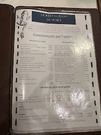 Carte du Le Restaurant du Port à Saint-Pierre-de-Bœuf