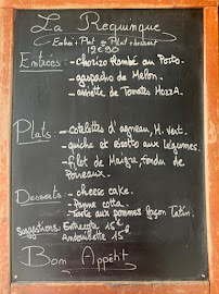 Restaurant La Requinque à Montreuil (le menu)