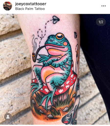 Explore tattoo ideas compass, creative tattoo ideas in Orange, available at Black Palm Tattoo