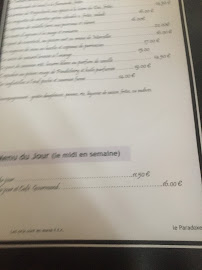 Restaurant Restaurant le Paradoxe à Tourcoing (le menu)