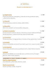 Menu / carte de Le Rozell à Cavignac