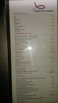 Frade dos Mares à Lisbon menu