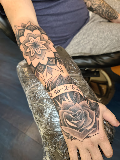 Explore mechanic tattoo sleeve ideas, creative tattoo ideas in Kansas City, available at Stormy Tattoo