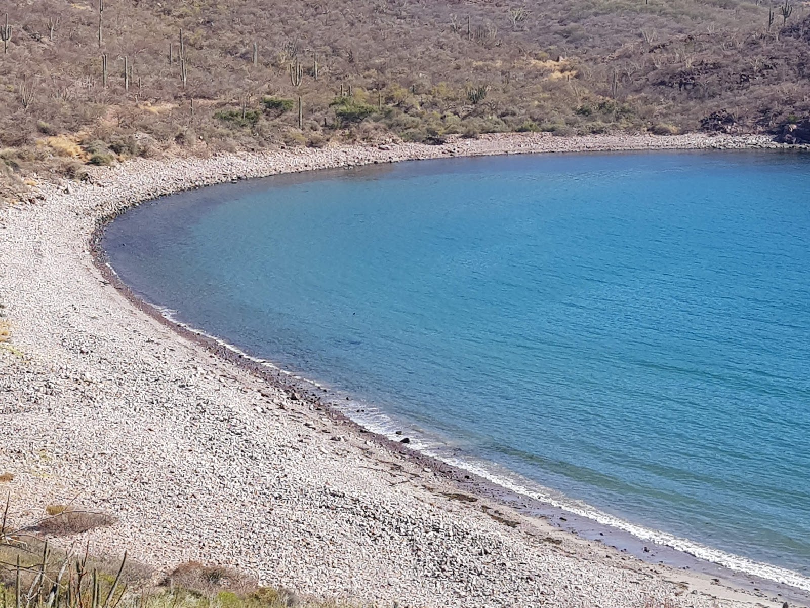 Fotografija El carricito beach z sivi kamenček površino