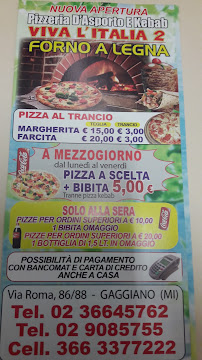 Pizzeria Viva L'italia 2 à Gaggiano carte