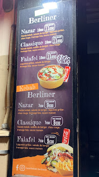 Menu / carte de Nazar kebab à Paris