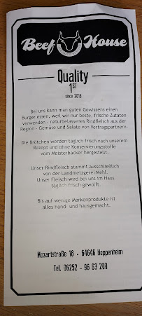 Beef House à Heppenheim menu