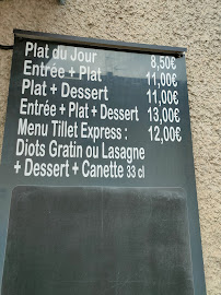 Menu / carte de Au Tillet Gourmand à Aix-les-Bains