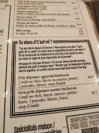 Quebecium bistro - bar - épicerie fine à Paris menu