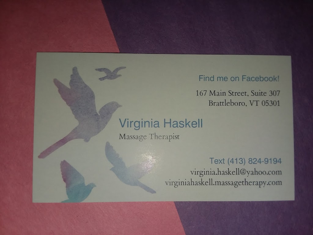 Virginia Haskell, Massage Therapist Brattleboro, VT 05301 Services