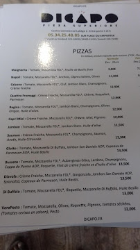 Menu du Capodimonte Pizzeria Labege - DICAPO à Labège