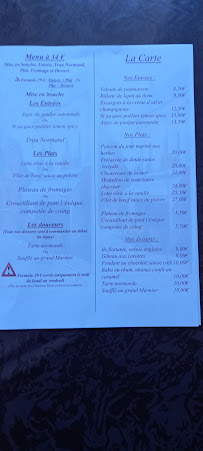 Restaurant La Potiniere à Fleury-sur-Andelle carte