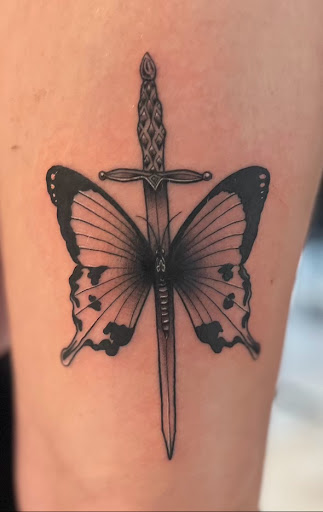 Explore tattoo basketball ideas, creative tattoo ideas in Sarasota, available at SEVEN SINS Tattoo Studio