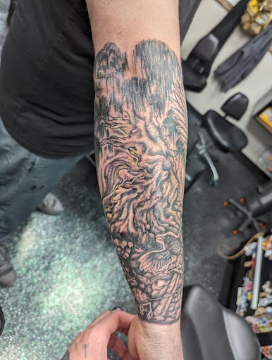 Explore big tattoo ideas female, creative tattoo ideas in Slippery Rock, available at Dinky Dachshund Tattoo Parlor