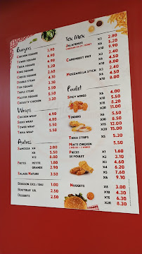 Menu du Chicken Square à Juvisy-sur-Orge