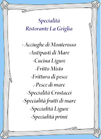 Restaurant La Griglia à San Terenzo (la carte)