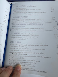 Chez Albert à Biarritz menu