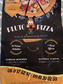 Pluto Pizza à Roquevaire carte