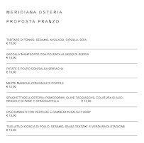 Osteria Meridiana à San Giovanni Lupatoto menu