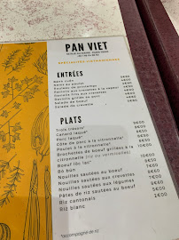 Menu du Pan Viet à Paris