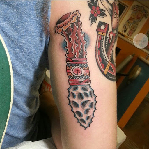 Explore small hand tattoo ideas, creative tattoo ideas in Temple, available at Lucky In Love Tattoo