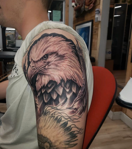 Explore hell hound tattoo ideas, creative tattoo ideas in San Diego, available at Funhouse Tattoo