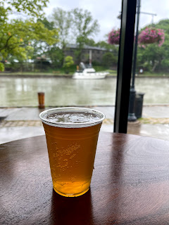 A row of beer taps