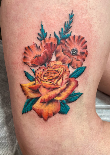 Explore stitch tattoo ideas, creative tattoo ideas in Durango, available at Heathen Tattoo