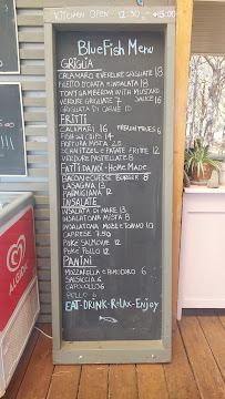 Menu du Bluefish Beach Bar à Orosei