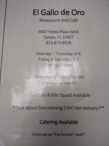 Restaurant «El Gallo De Oro Restaurante», reviews and photos, 4007 Fiesta Plaza, Tampa, FL 33607, USA